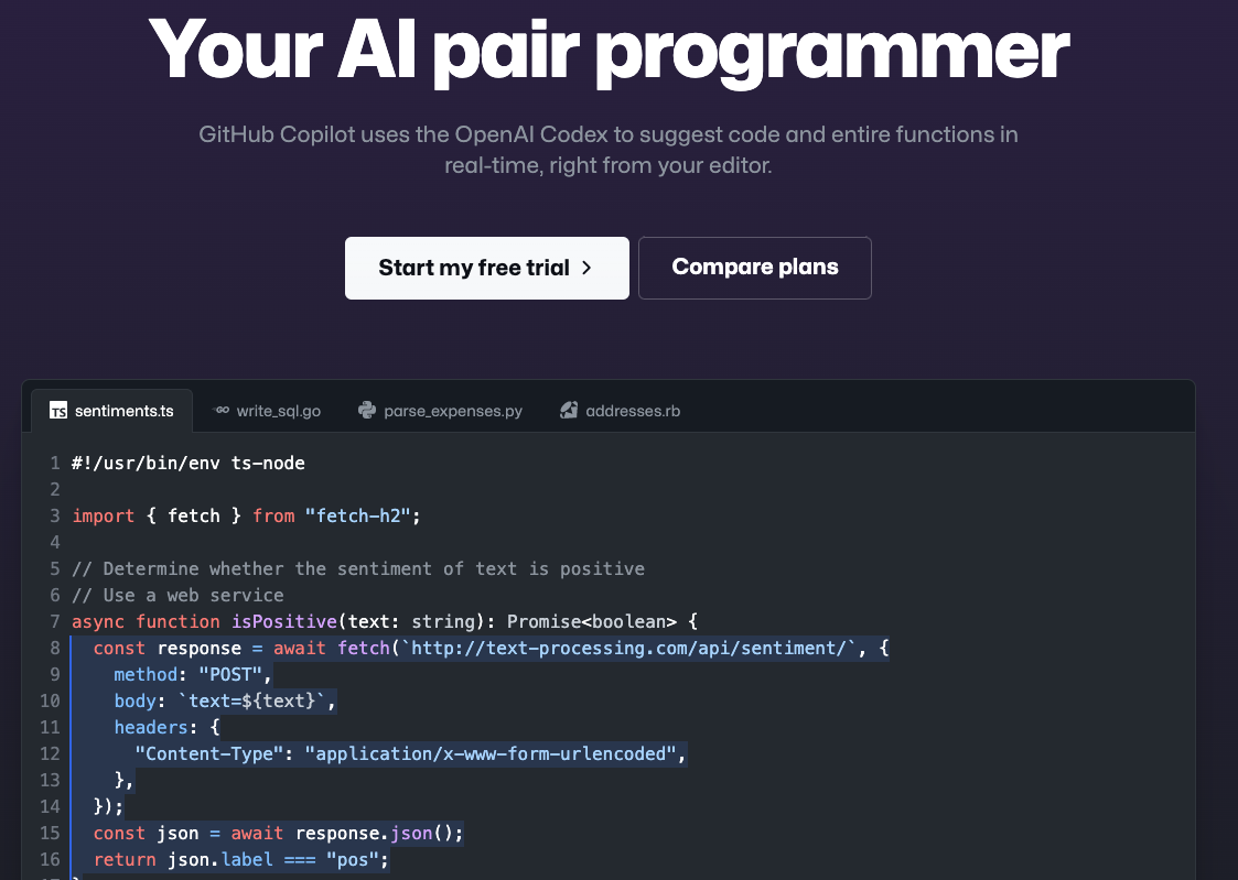 GitHub Copilot:你的人工智能编程伙伴